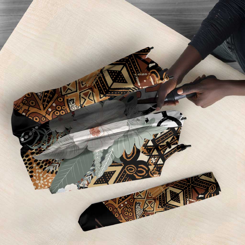 Beautiful Black Woman Umbrella African Tribal Pattern