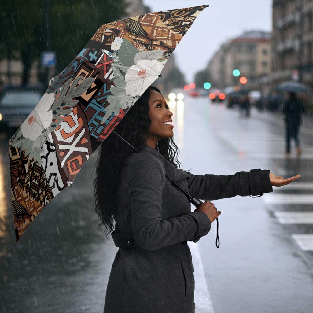 Beautiful Black Woman Umbrella African Tribal Pattern