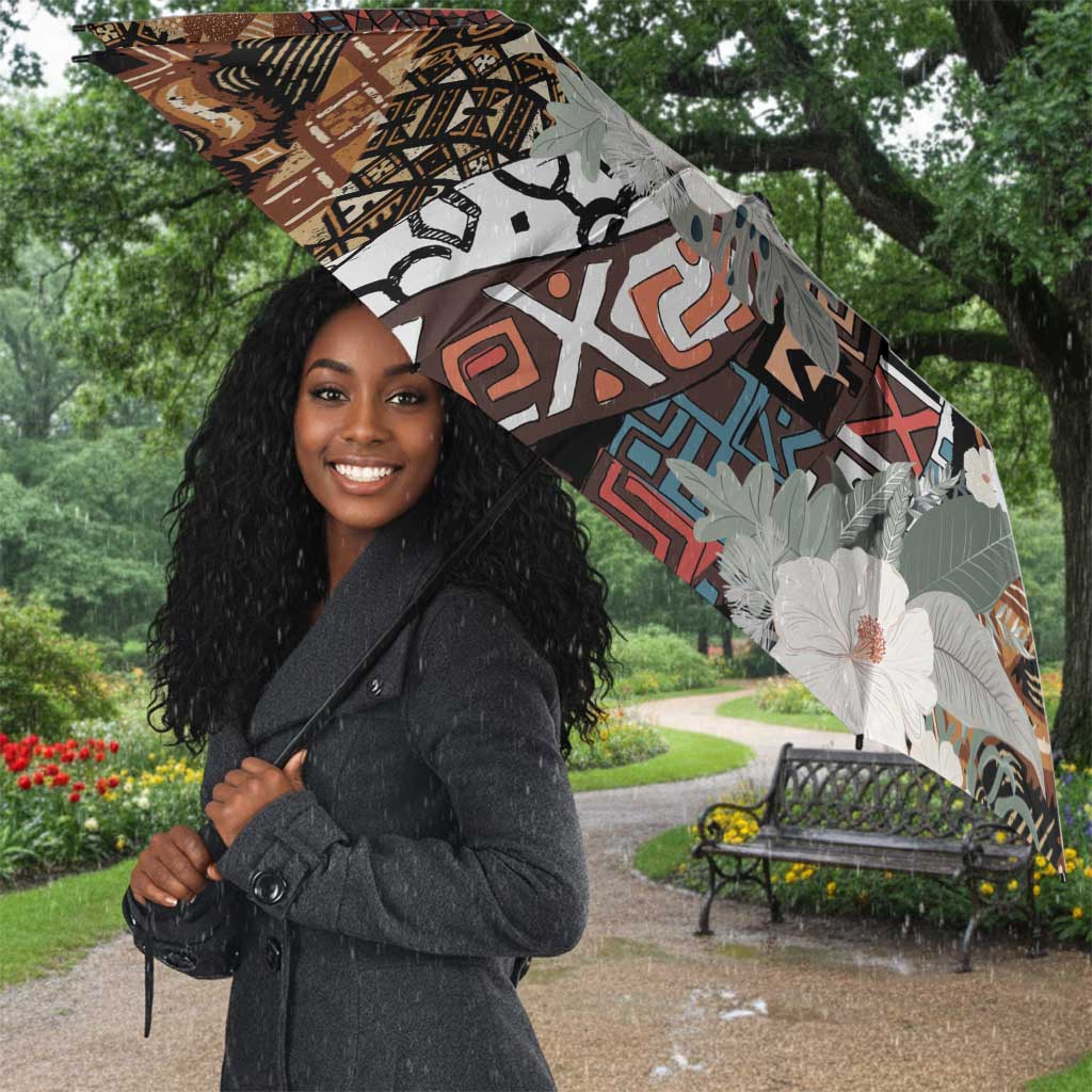 Beautiful Black Woman Umbrella African Tribal Pattern