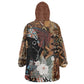 Beautiful Black Woman Wearable Blanket Hoodie African Tribal Pattern