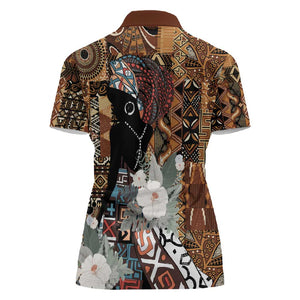 Beautiful Black Woman Women Polo Shirt African Tribal Pattern