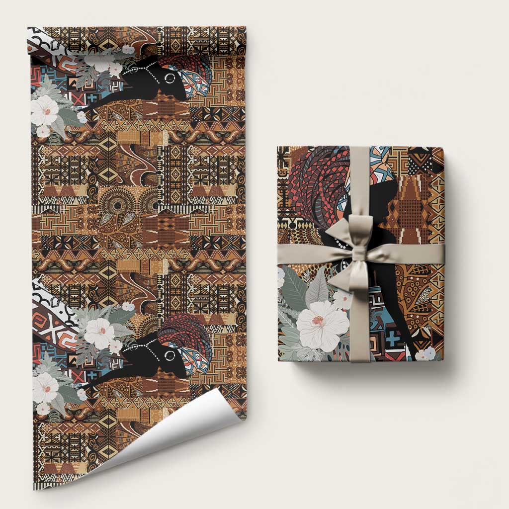 Beautiful Black Woman Wrapping Paper African Tribal Pattern - African Pride