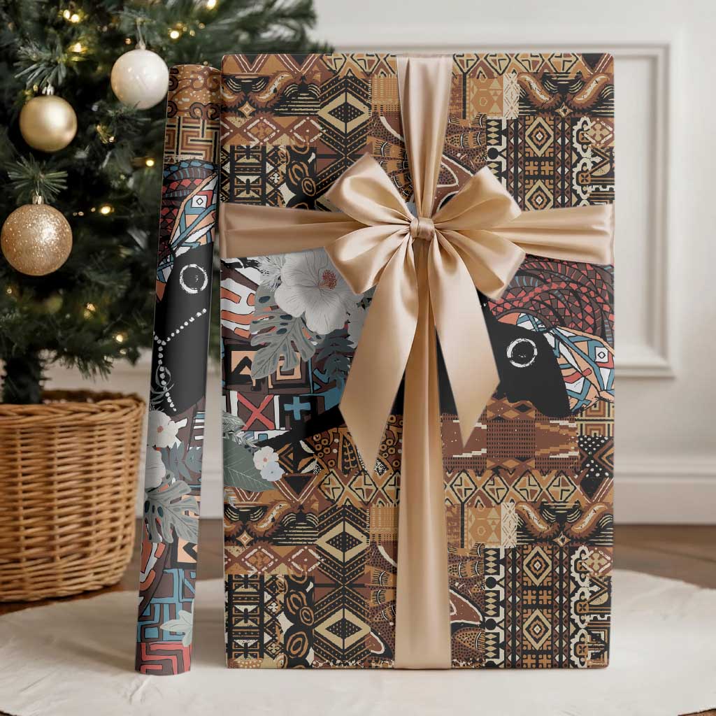 Beautiful Black Woman Wrapping Paper African Tribal Pattern - African Pride