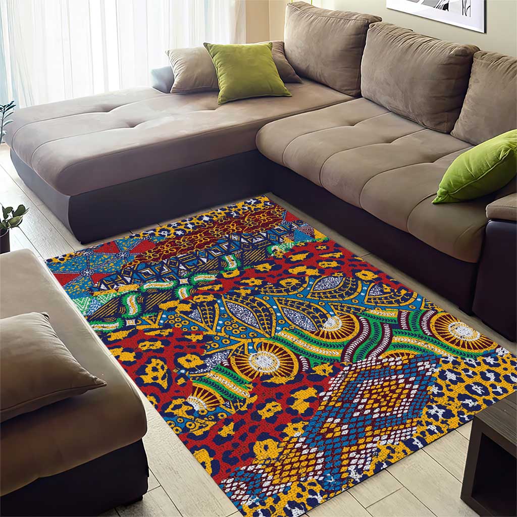 Traditional African Animal Skins Pattern Area Rug