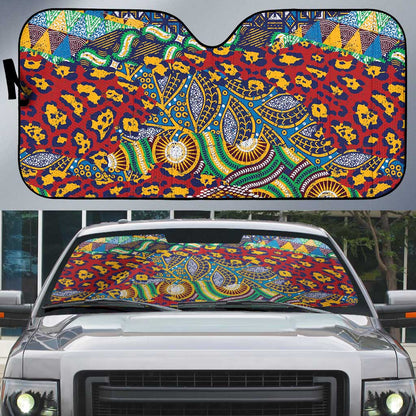 Traditional African Animal Skins Pattern Auto Sun Shade