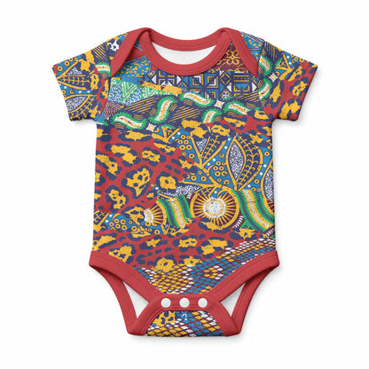 Traditional African Animal Skins Pattern Baby Onesie