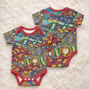 Traditional African Animal Skins Pattern Baby Onesie
