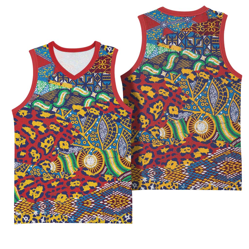 Traditional African Animal Skins Pattern Basketball Jersey LT9