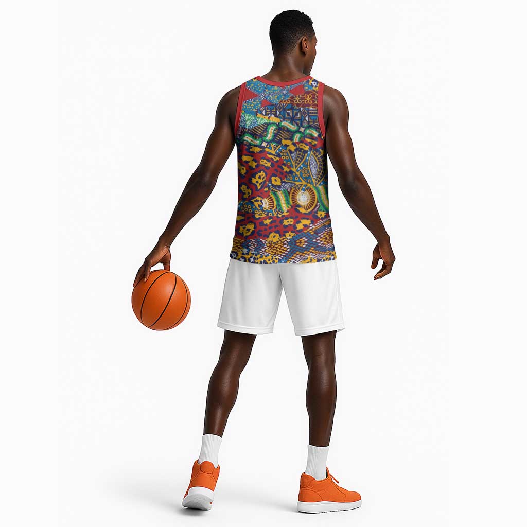 Traditional African Animal Skins Pattern Basketball Jersey LT9
