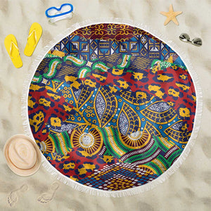 Traditional African Animal Skins Pattern Beach Blanket