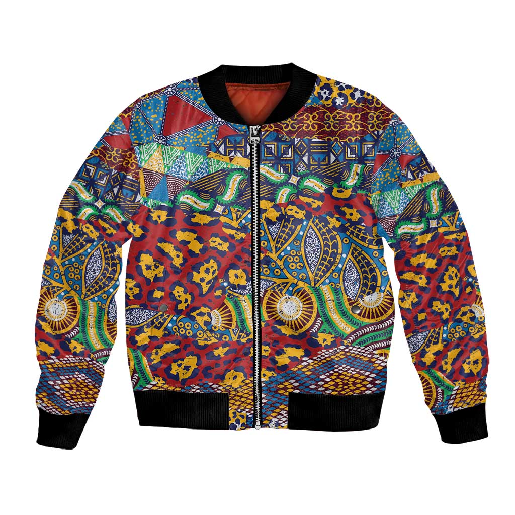 Traditional African Animal Skins Pattern Bomber Jacket