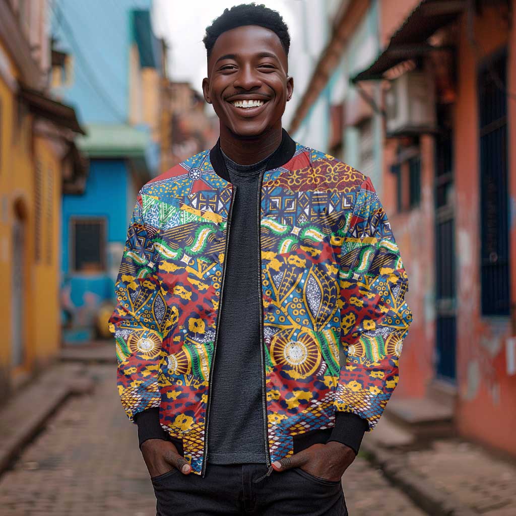 Traditional African Animal Skins Pattern Bomber Jacket