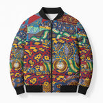 Traditional African Animal Skins Pattern Bomber Puffer Jacket