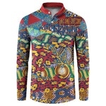 Traditional African Animal Skins Pattern Button Sweatshirt