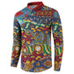 Traditional African Animal Skins Pattern Button Sweatshirt