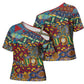 Traditional African Animal Skins Pattern Cross Shoulder Shirt