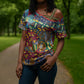 Traditional African Animal Skins Pattern Cross Shoulder Shirt