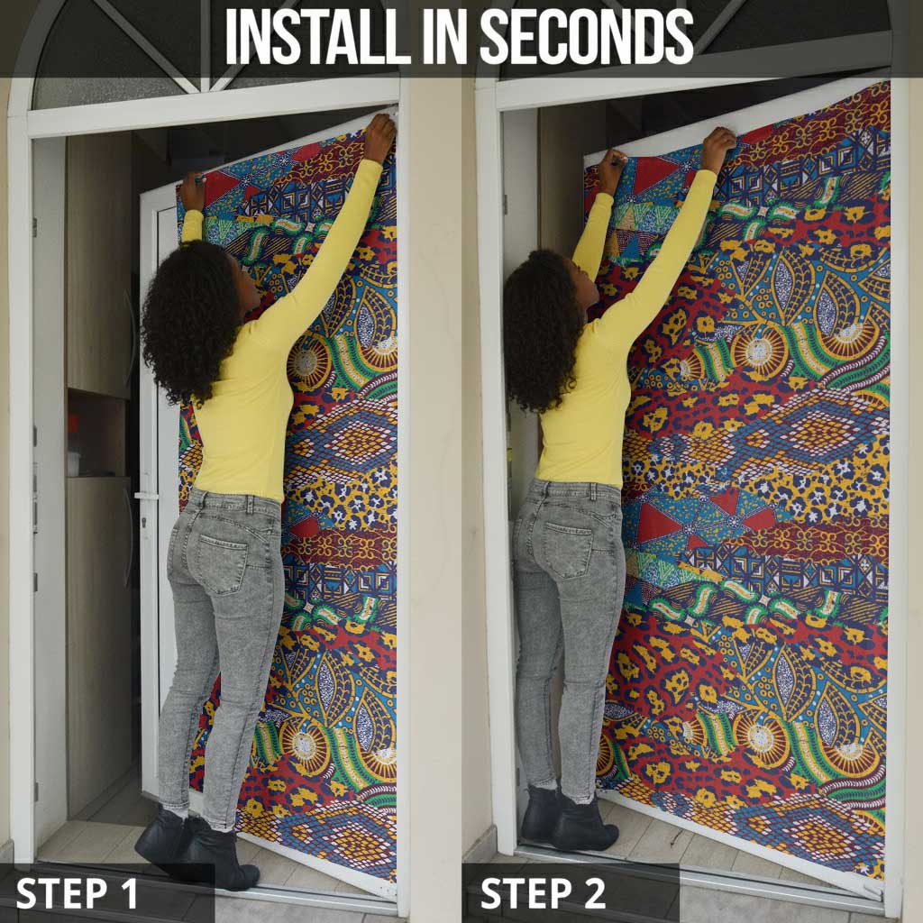 Traditional African Animal Skins Pattern Door Cover