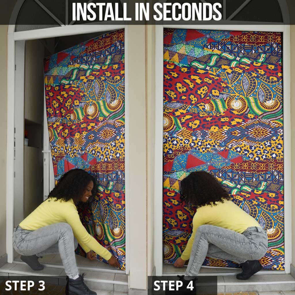 Traditional African Animal Skins Pattern Door Cover