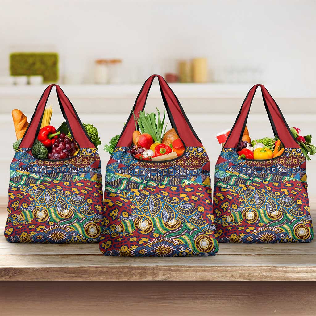 Traditional African Animal Skins Pattern Grocery Bag