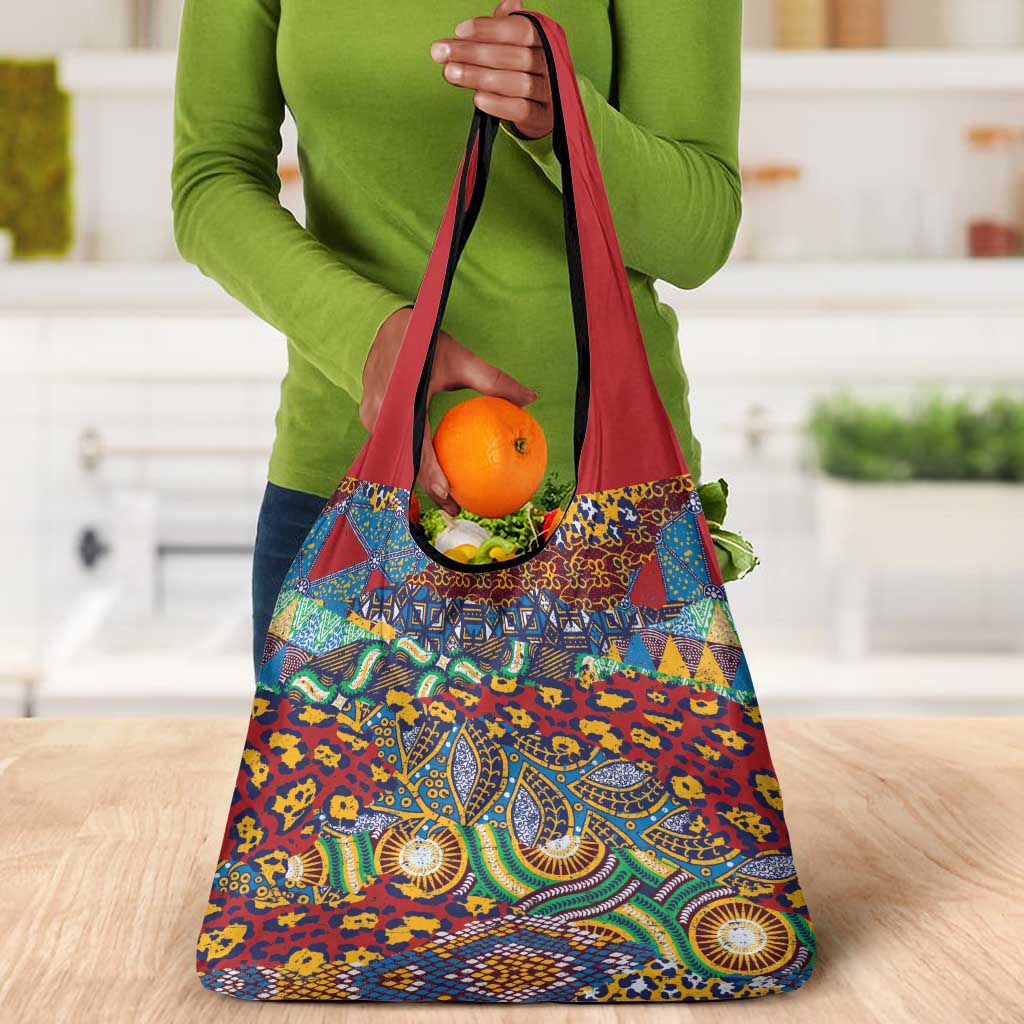 Traditional African Animal Skins Pattern Grocery Bag