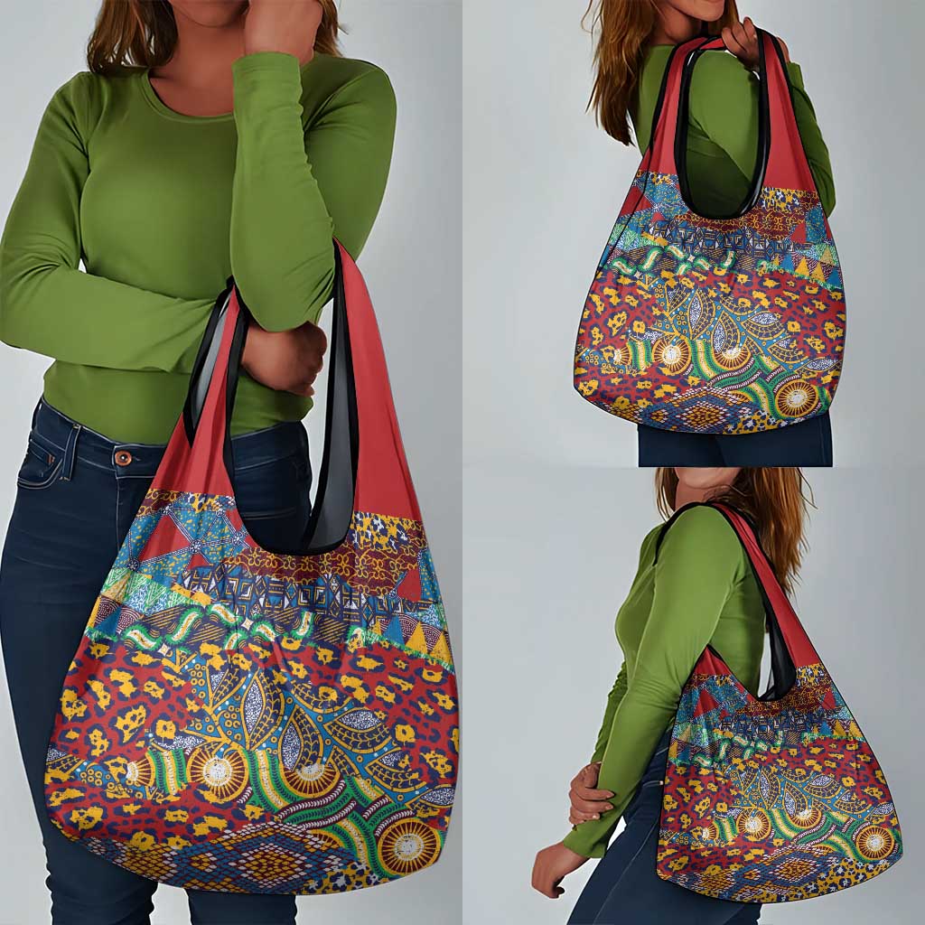Traditional African Animal Skins Pattern Grocery Bag