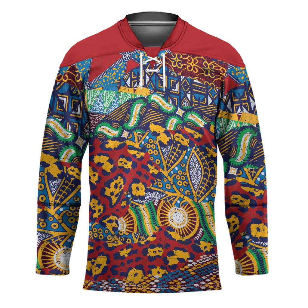 Traditional African Animal Skins Pattern Hockey Jersey