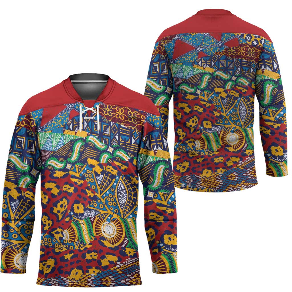 Traditional African Animal Skins Pattern Hockey Jersey