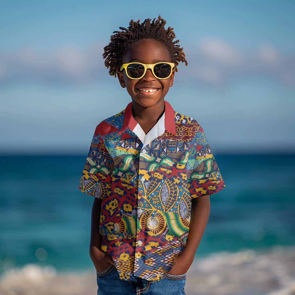 Traditional African Animal Skins Pattern Kid Hawaiian Shirt