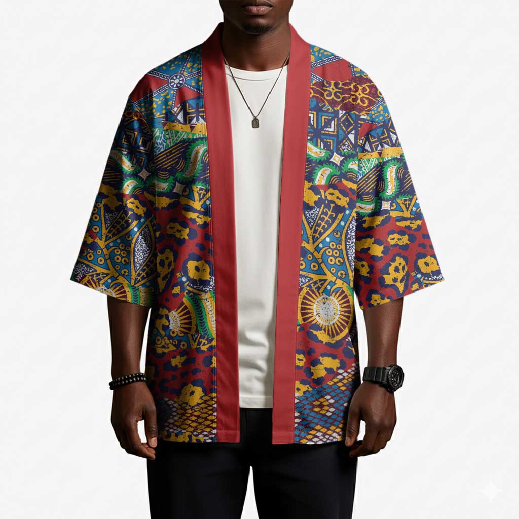 Traditional African Animal Skins Pattern Kimono