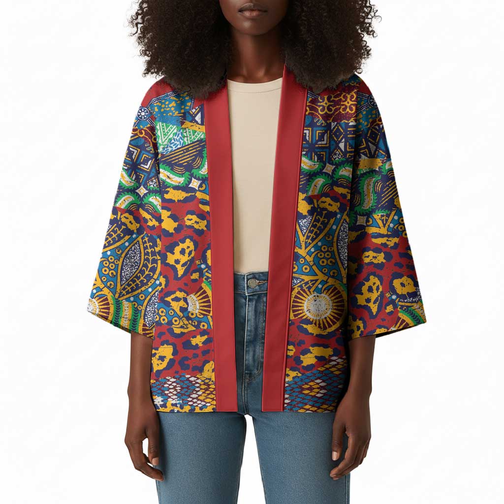 Traditional African Animal Skins Pattern Kimono