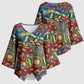 Traditional African Animal Skins Pattern Kimono Sleeve Blouse
