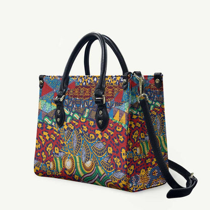 Traditional African Animal Skins Pattern Leather Bag