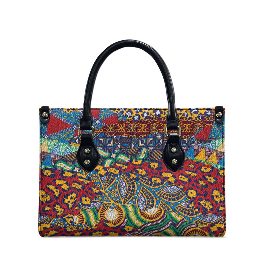 Traditional African Animal Skins Pattern Leather Bag