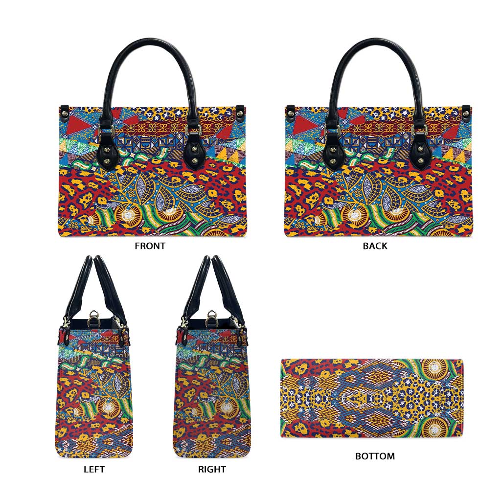 Traditional African Animal Skins Pattern Leather Bag