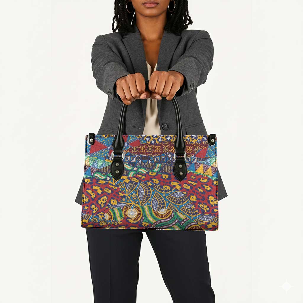 Traditional African Animal Skins Pattern Leather Bag