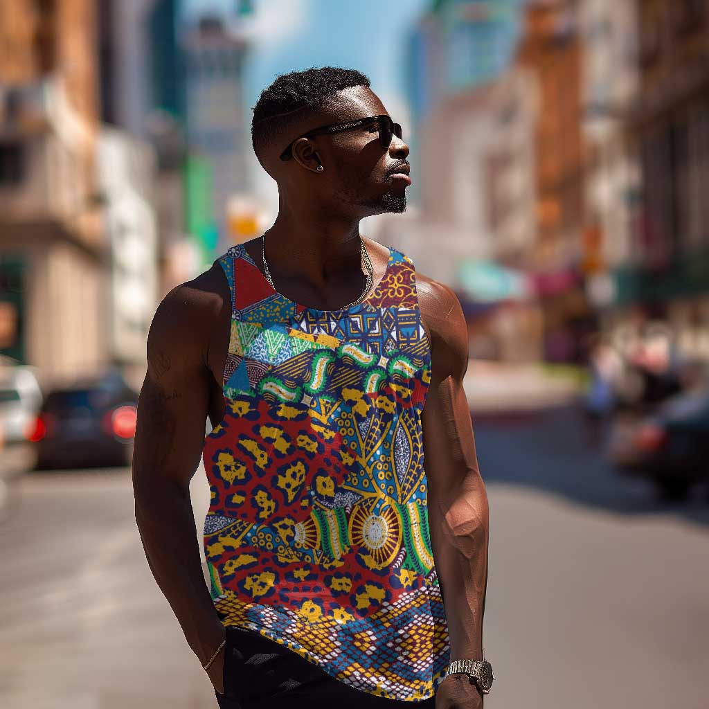 Traditional African Animal Skins Pattern Men Tank Top