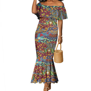 Traditional African Animal Skins Pattern Mermaid Dress