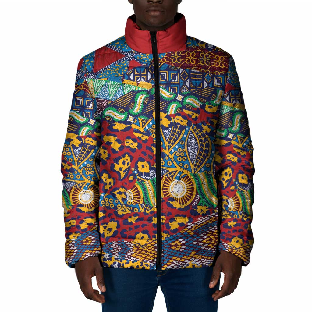 Traditional African Animal Skins Pattern Padded Jacket