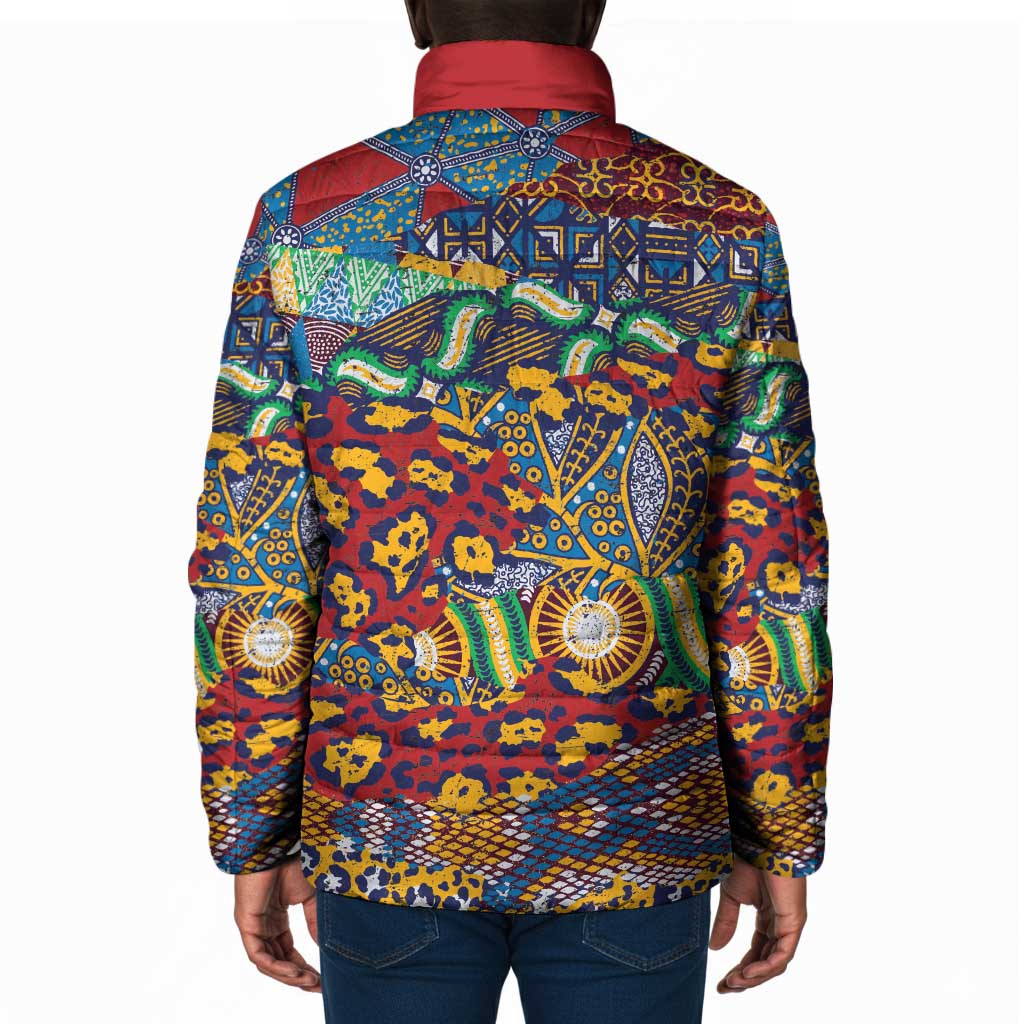 Traditional African Animal Skins Pattern Padded Jacket