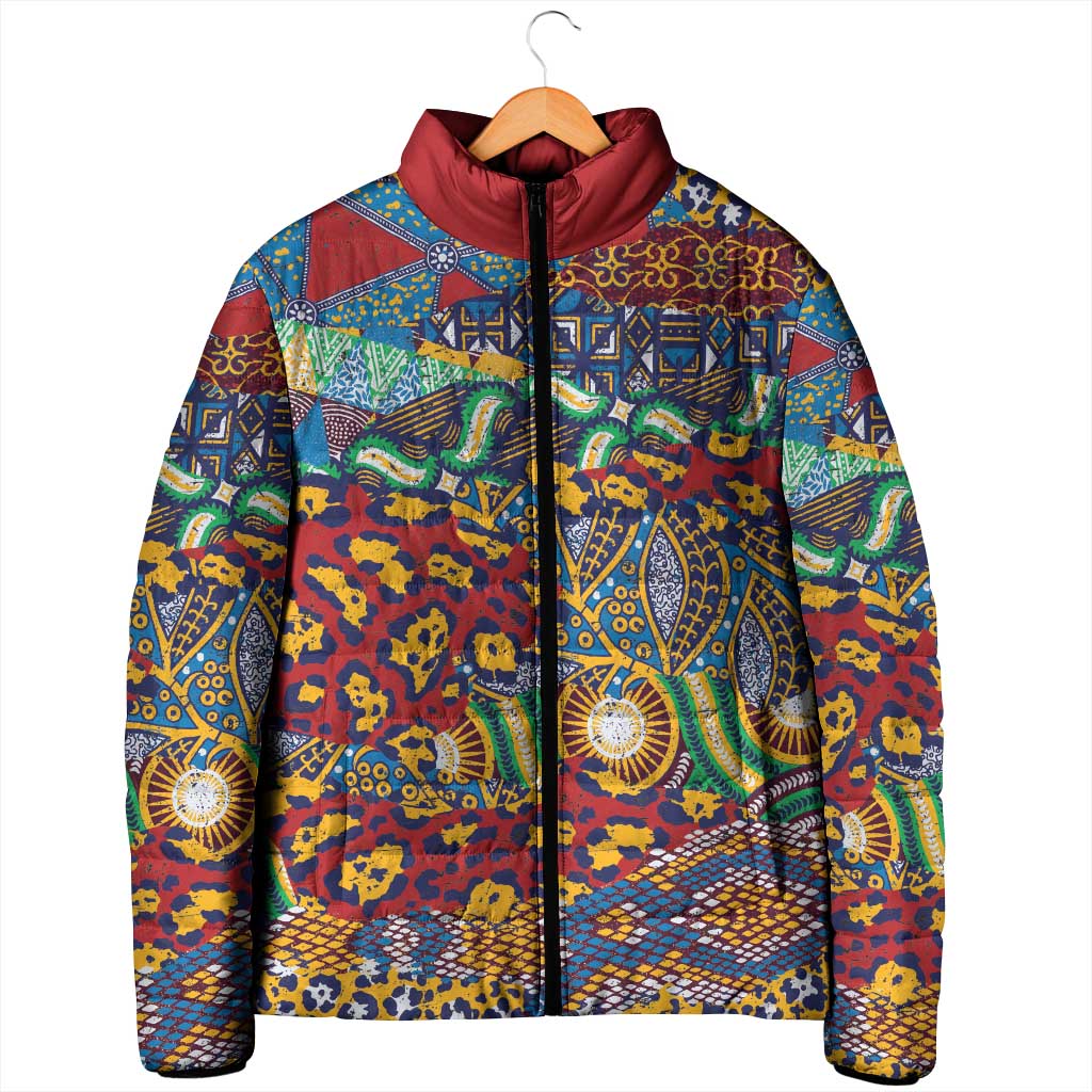Traditional African Animal Skins Pattern Padded Jacket