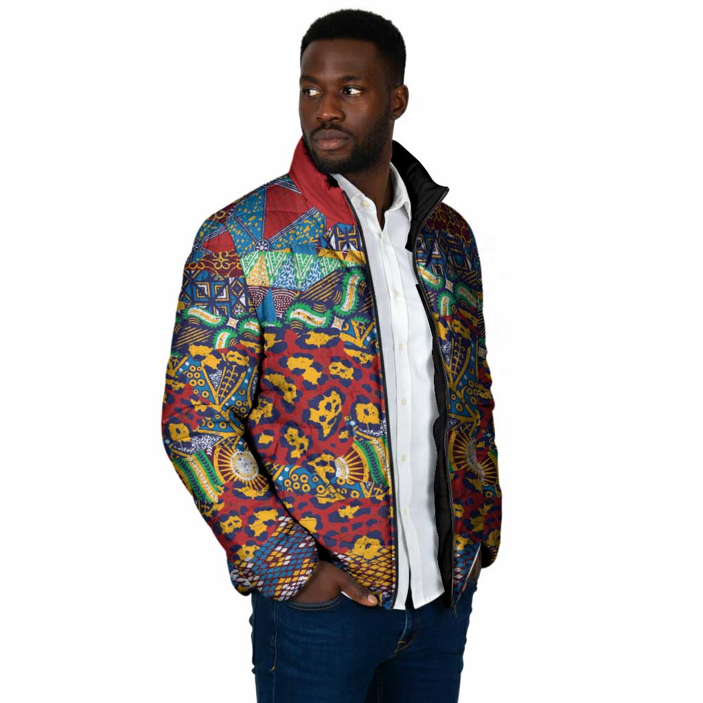 Traditional African Animal Skins Pattern Padded Jacket