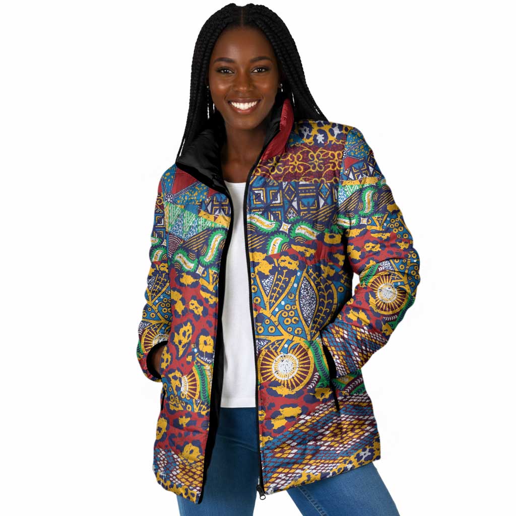 Traditional African Animal Skins Pattern Padded Jacket