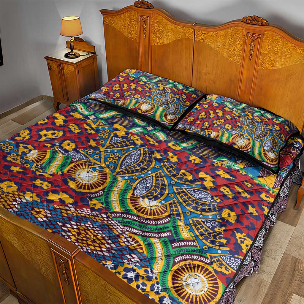 Traditional African Animal Skins Pattern Quilt Bed Set