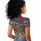 Traditional African Animal Skins Pattern Raglan Cropped T shirt