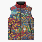 Traditional African Animal Skins Pattern Sleeveless Puffer Jacket