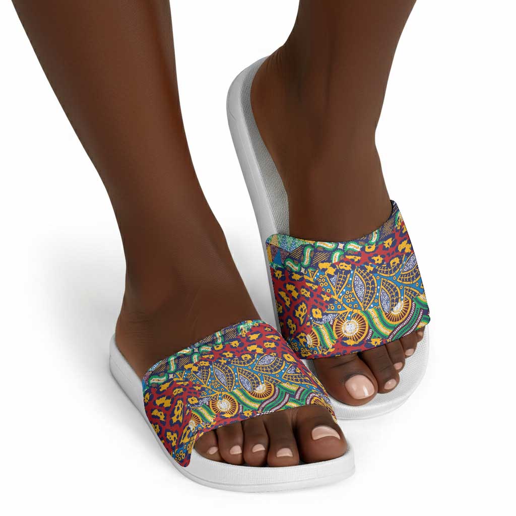 Traditional African Animal Skins Pattern Slide Sandals