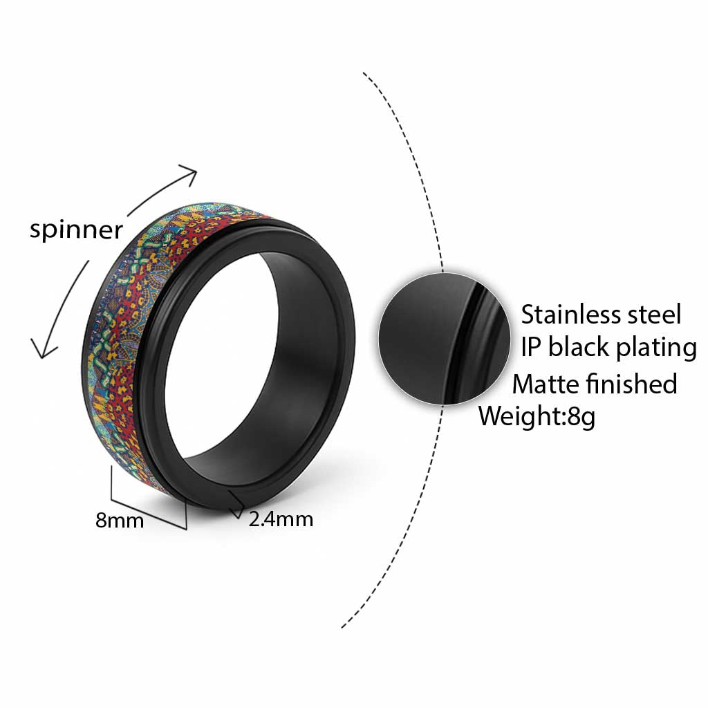 Traditional African Animal Skins Pattern Spinner Ring - African Pride