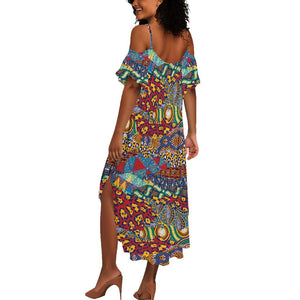 Traditional African Animal Skins Pattern Summer Maxi Dress