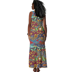 Traditional African Animal Skins Pattern Tank Maxi Dress